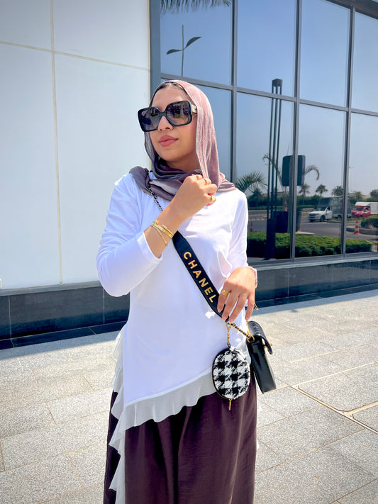 Ruffle LACE Cotton Top - WHITE