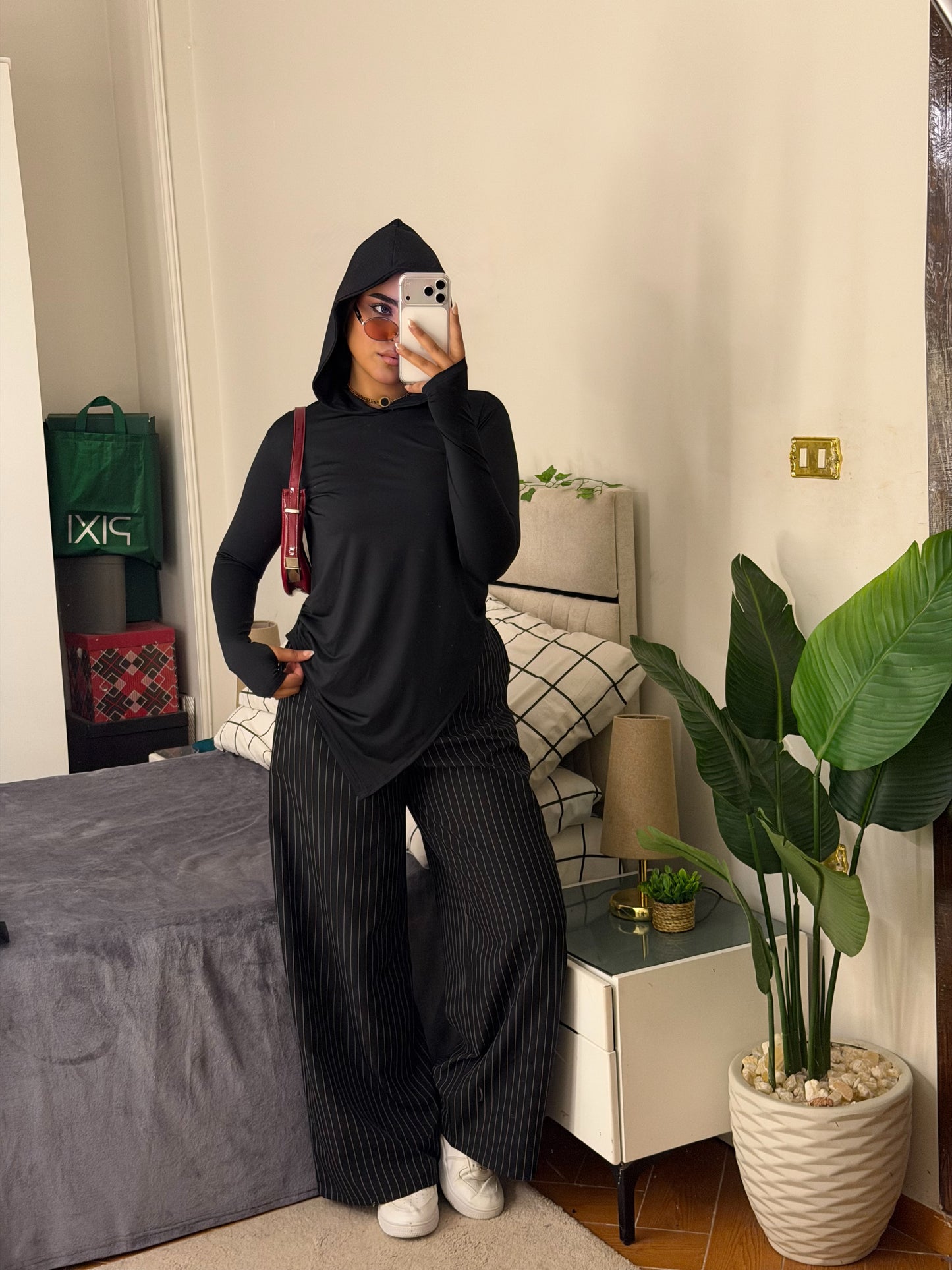 Soft Lycra Hooded Top - BLACK