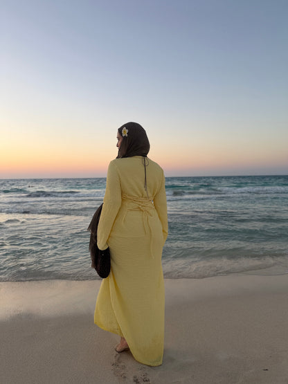 Breeze Flow Dress - butter yellow