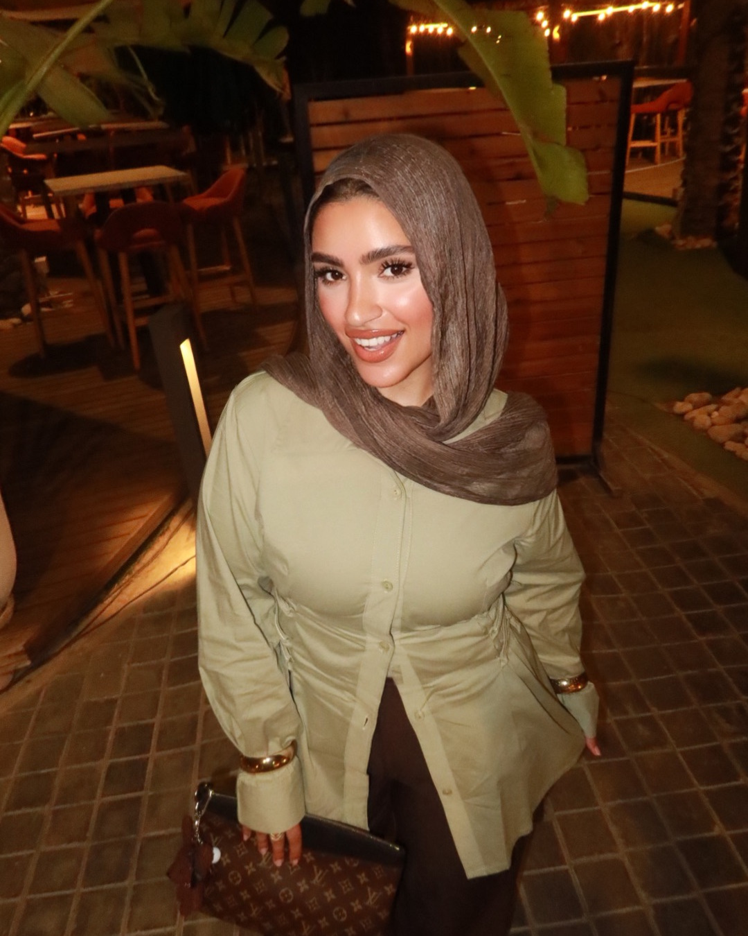 قميص كورسيه بوبلين زيتوني