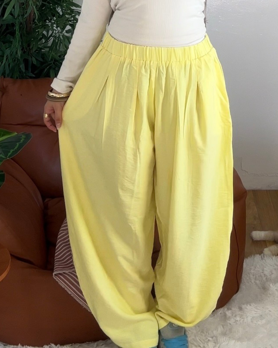 BUTTER YELLOW - Spanish Linen Balloon Pants