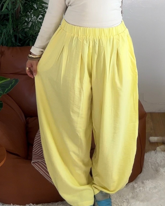 BUTTER YELLOW - Spanish Linen Balloon Pants